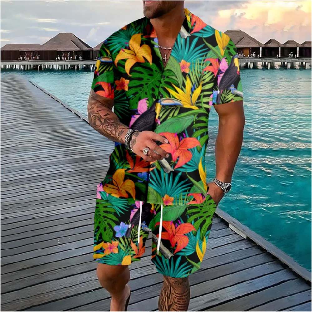 Streetwear Brand With Flowers - Hawaiian Palm Tree Florals Button Shirts