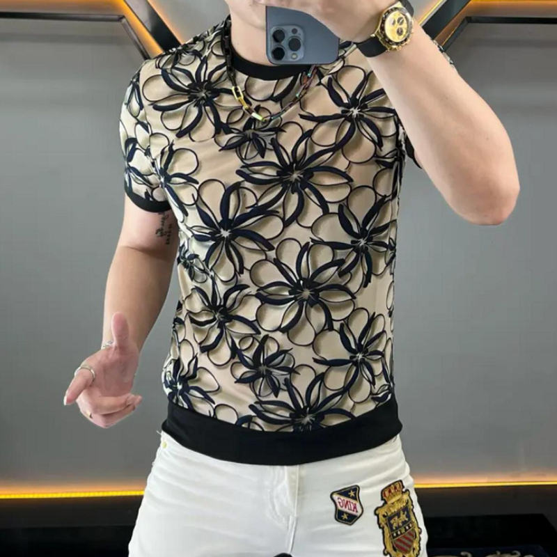 Brand Ice Silk Flower T-shirt  - Streetwear Brand With Flowers 评论和价格