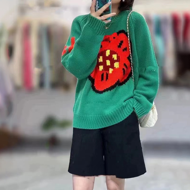 Ladies 100% pure cashmere swea - Streetwear Brand With Flowers 评论和价格
