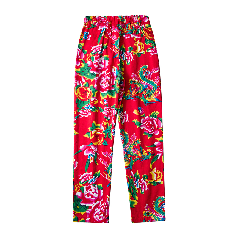 Men Chinese Style Popular Pant - Streetwear Brand With Flowers 评论和价格