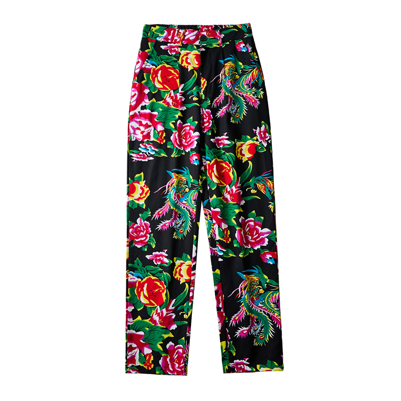 Men Chinese Style Popular Pant - Streetwear Brand With Flowers 评论和价格
