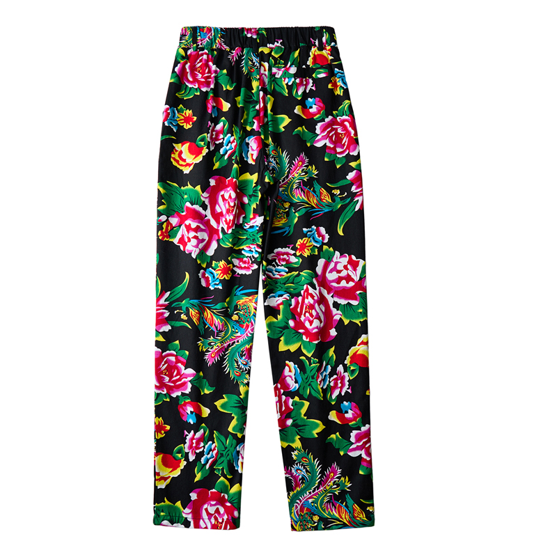 Men Chinese Style Popular Pant - Streetwear Brand With Flowers 评论和价格