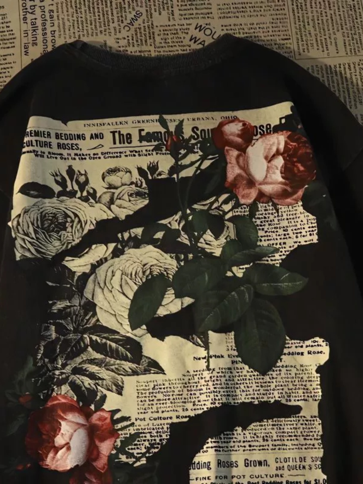 New 2025 Rose Short-sleeved Am - Streetwear Brand Niche 评论和价格