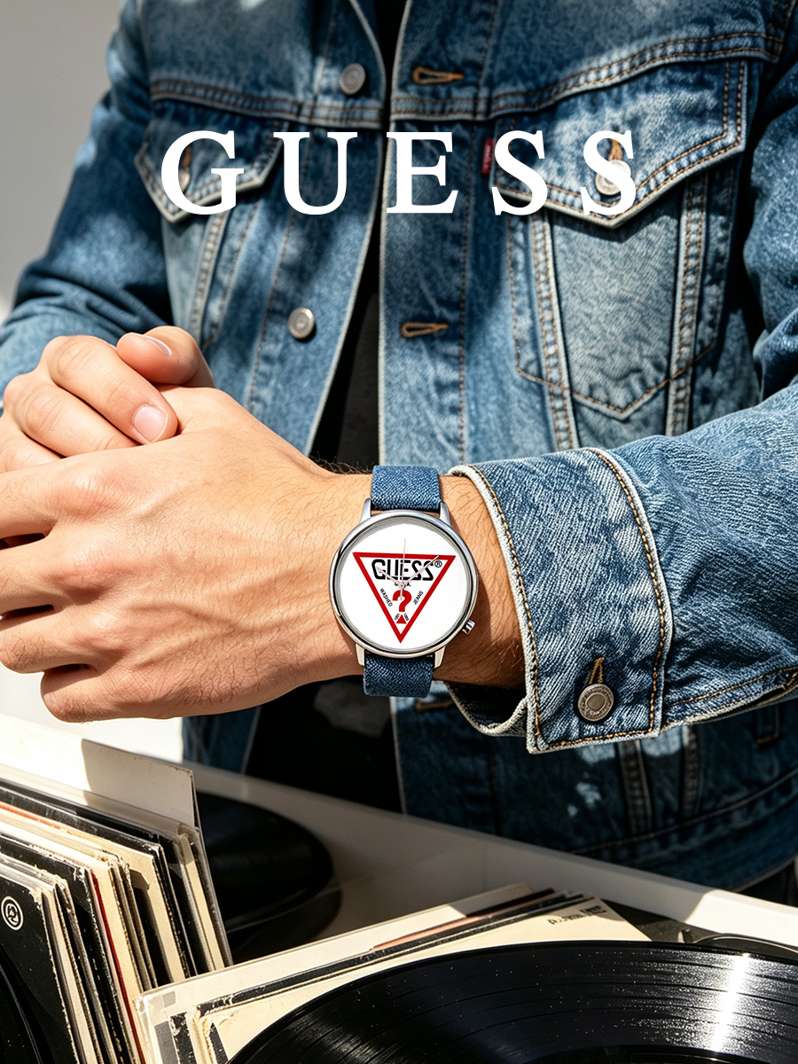 Guess Unisex Watch Blue Denim  - Streetwear Brand Accessories 评论和价格